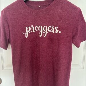 Burgundy 'Preggers' T-Shirt